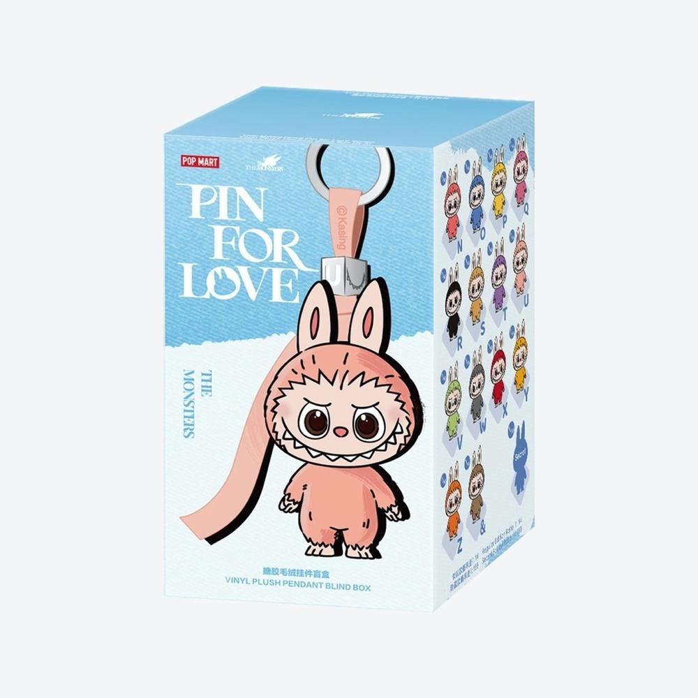 [NEW] POP MART Mini Labubu Pin for Love Vinyl Plush Pendant (N-Z) - W Gray - Picture 2 of 11